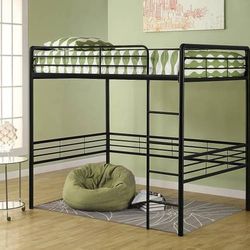 DHP Full Size Metal Loft Bed with Ladder New in Box (Black)