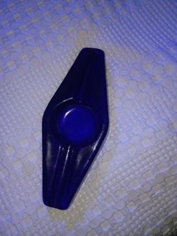 vintage Blenko cobalt blue glass ashtray. 