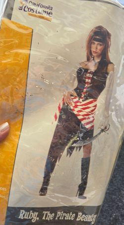 Female Pirate Halloween Costume dress with wig
