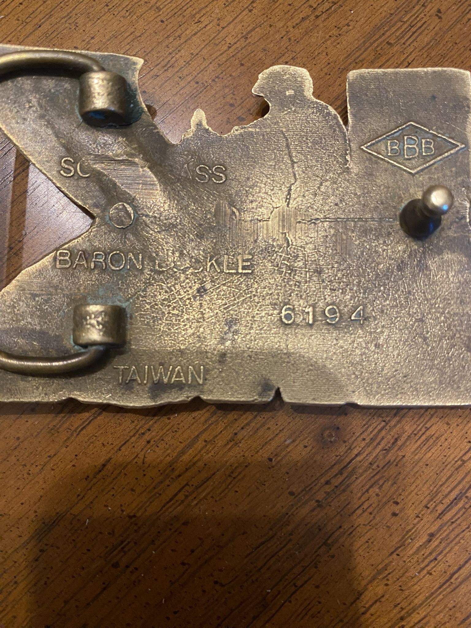 Vintage KAWASAKI MOTORCYCLE BRASS BELT BUCKLE -