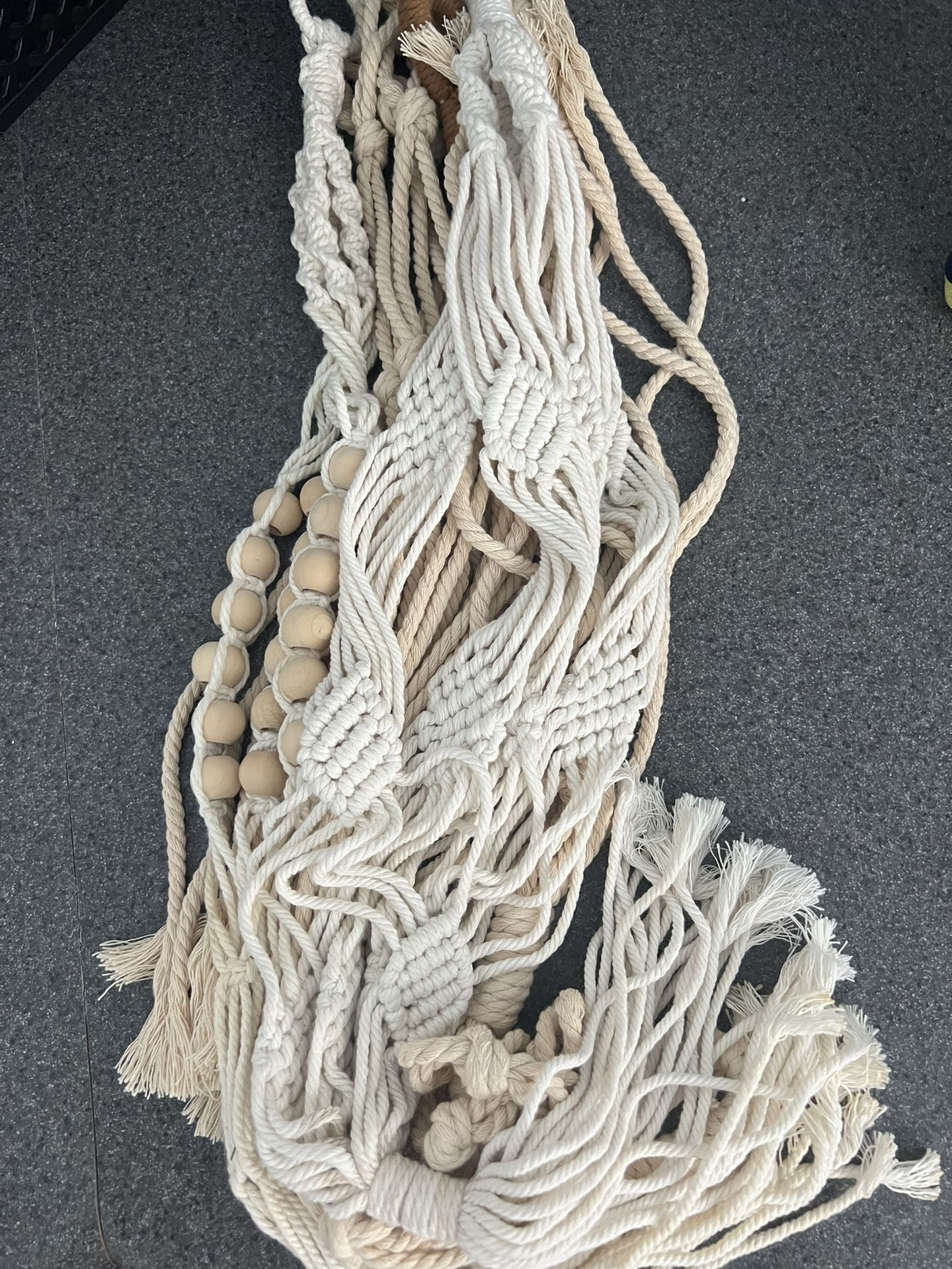 5 PC Crocheted Hanging Plant Holders!