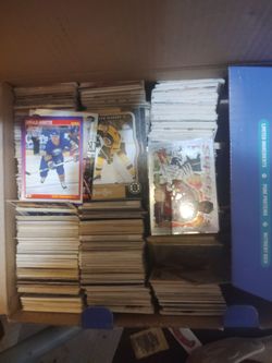 Hockey and baseball cards.