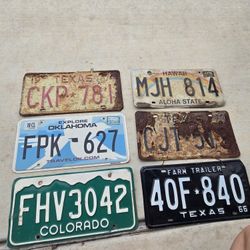 Vintage License Plates Collectables 