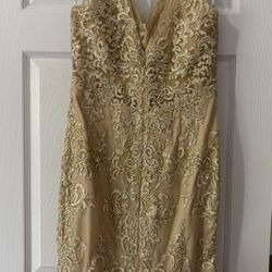 GLS Collection by Elizabeth K Embroidered Glitter Mermaid Dress Womens