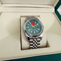 Luxury Watch Stainless Steel 41mm Mint Green