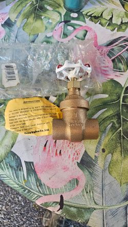 NOS Red-White Toyo 1" Gate Valve Fig 207A Class 125 Solder Bronze nos new vintage