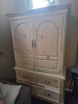 Wood Armoire with Drawers