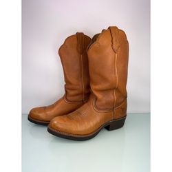 Georgia Boot Mens 9 Work Boots Wellington Tan Leather Western Ranchcore Utility