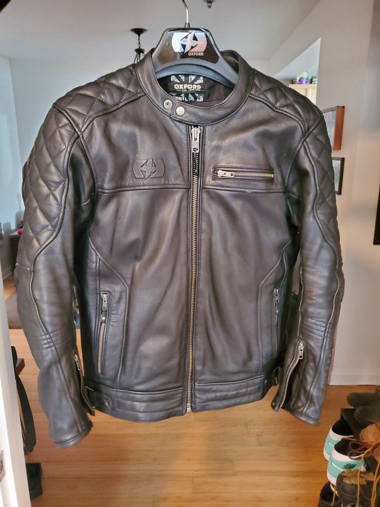Oxford Route 73 Men's Leather Moto Jacket