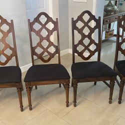 MidCentury Wood Side Dining Chairs (4)