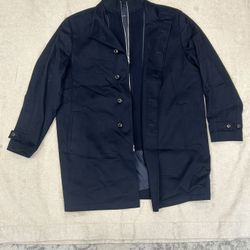 Peter Millar Coat Mens Black Loro Piana Storm System Wool Sport Fabrics 2XL