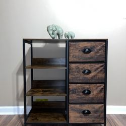 Fabric Dresser with 4 drawers and side self 