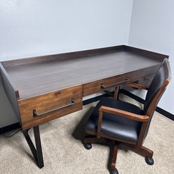 Home Office Desk 63” 3 Drawers With Chair 
