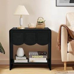 New Single Black Mid Century Modern Nightstand with 1 Drawer