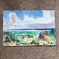 Unknown Artist Water Color 1980u Painting