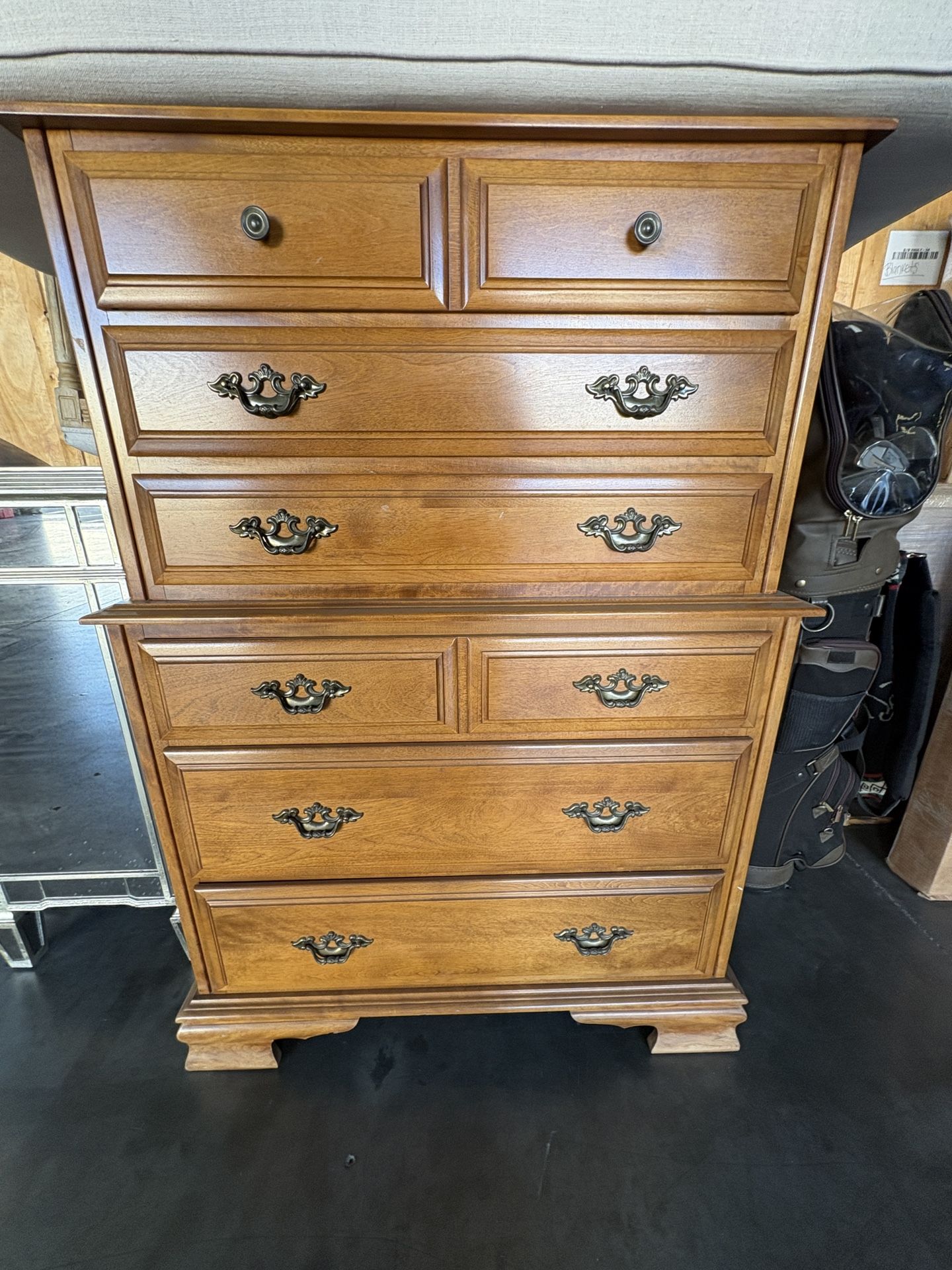 Tall wood dresser