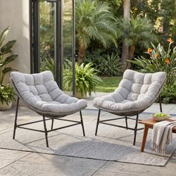 Oversized Outdoor Patio Chair Set (Washable cushions)