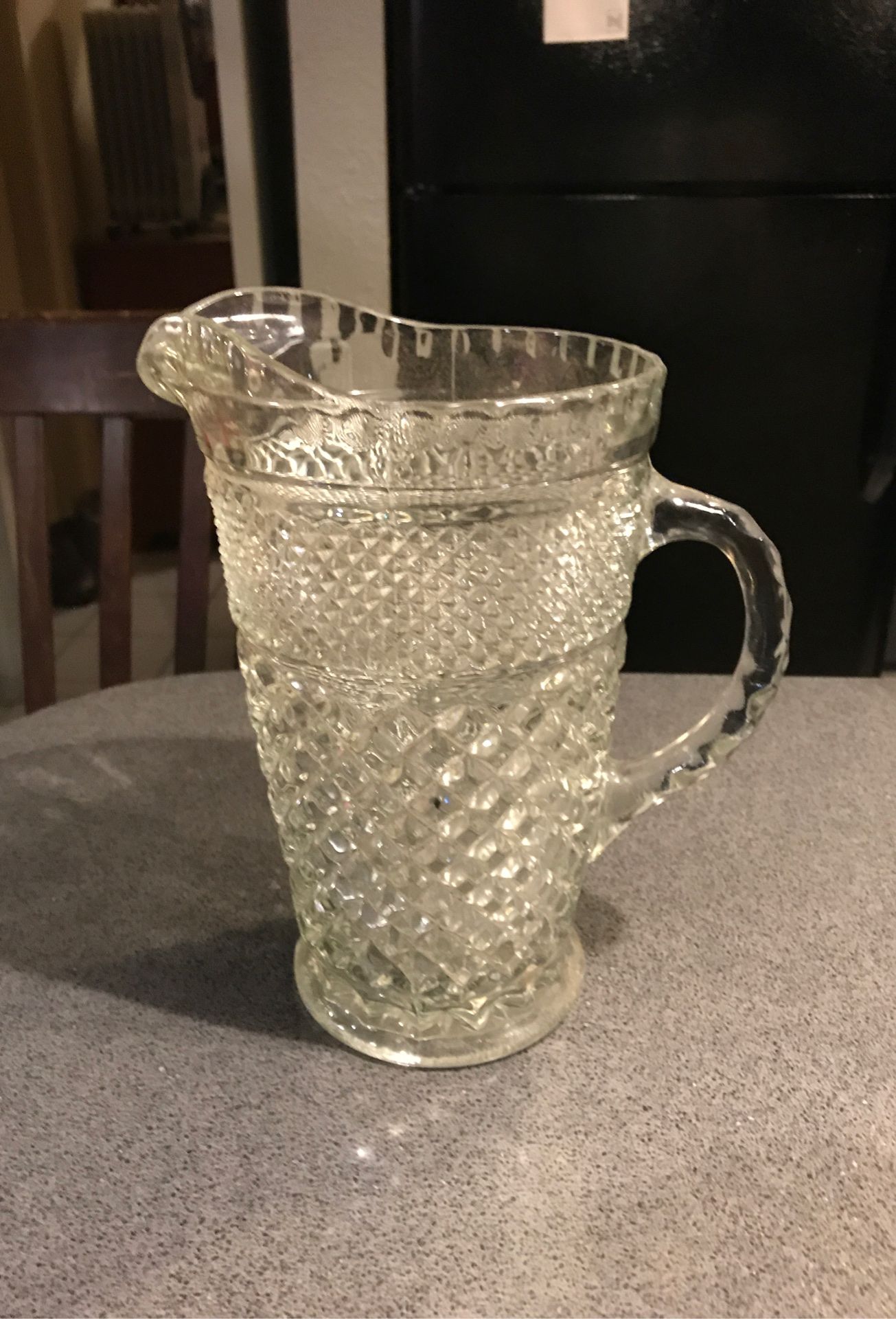10 inches tall cut glass pitcher