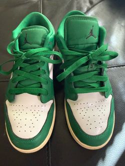 Air Jordan 1 Mid Green White Sneakers