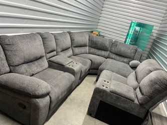 Large grey reclining sectional