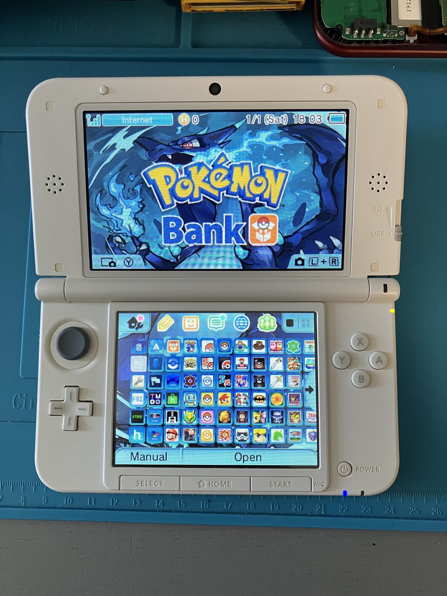 Nintendo Mint 3DS XL With Pokemon Bank, Pokemon DS, Stylus, 64 GB SD Card