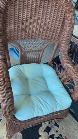 Wicker chairs and center table