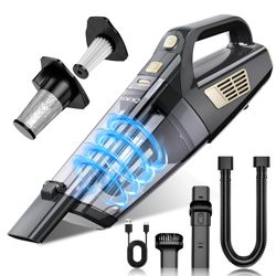 Handheld Vacuum Cordless, 15000PA Strong Suction Hand Held Car Vacuum Cleaner Portable with Multi-Nozzles & Washable Filter, Lightweight Dust Busters 