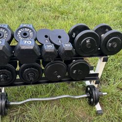 Dumbbell & EZ Curl Barbell Set
