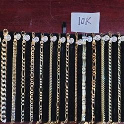 14k 18k 10k Solid yellow white rose gold chain bracelet necklace Cuban figaro rope Franco all styles used and new jewellery