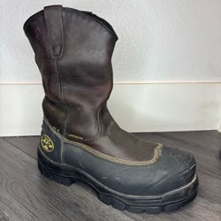 Oliver AT’s Steel Toe Mens Pull Boots Brown Leather Metguard Size 10 Oil Resist