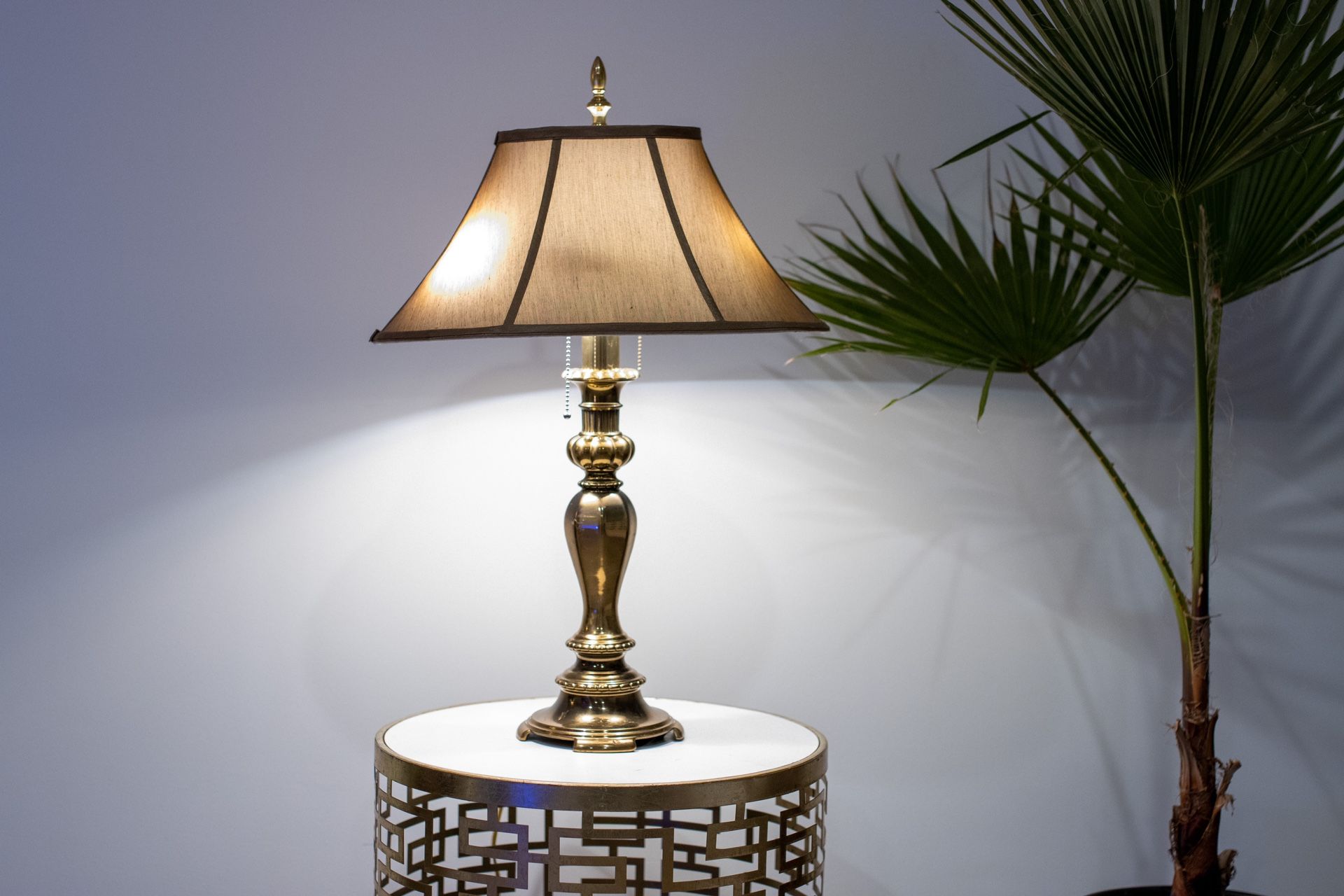 Vintage Double Bulb Brass Lamp