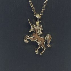 Fashion Gold Plate Unicorn Pendant Necklace 