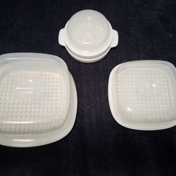 Brand New 9 Piece Microwave Steamer Set! Washable Stackable Space Saver Design! 