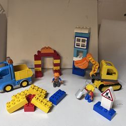 Lego Duplo Construction Set Dump Truck Excavator Figures 
