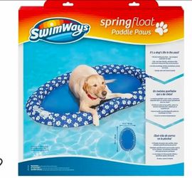 New! SwimWays Paddle Paws Spring Float Dog Raft, Large (65 lbs. and Up), Blue ( reseda ca)