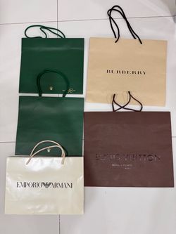 Empty designer shopping bags