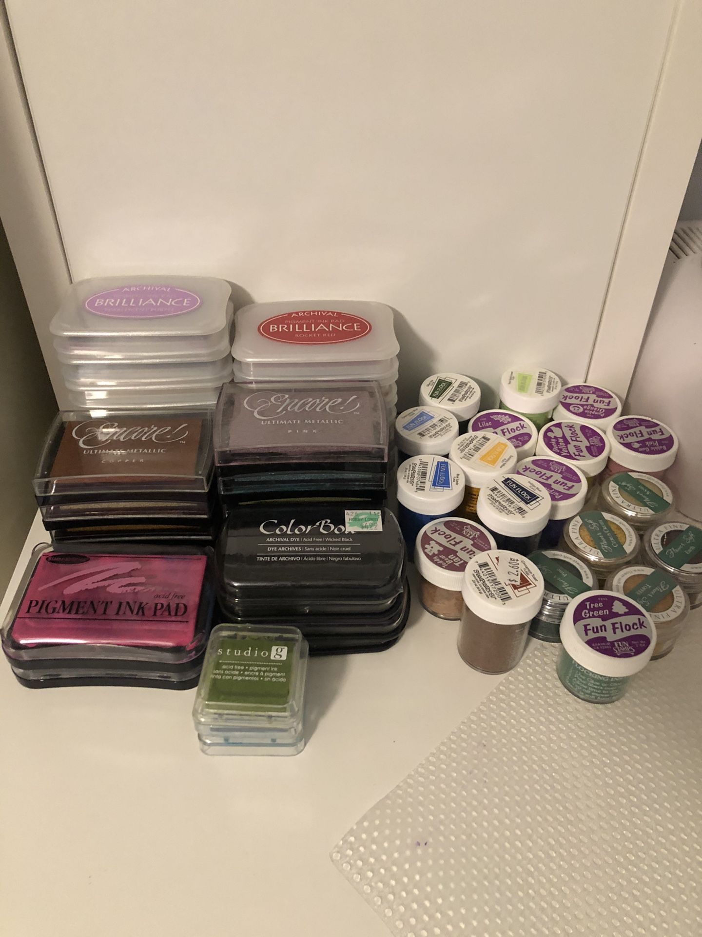 Stamp pads and Embossing powder