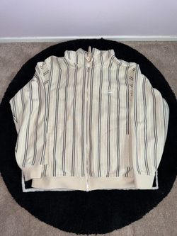 Kith Pinstripe Williams V Full Zip Hoodie Waffle SS 2022 (Size Medium)