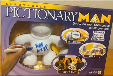 Pictionary Man Electronic Party Game From Mattel, display with built-In Timer