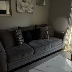 Grey Couch For Sale (pillows Included)
