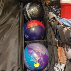 Bowling Balls, ( Phaze 3, Zen,Tzone) Comes In A Rolling Bowling Ball Bag With Shoe And Kit Pouches