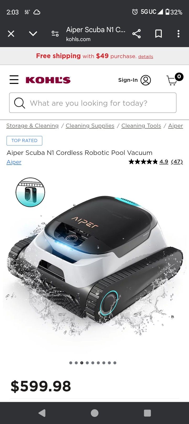 Aiper Scuba N1 Cordless Pool Cleaner