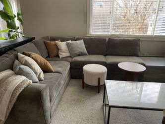 High Performance Grey Velvet Sectional 