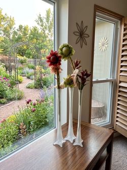 Three Flower Crystals vases