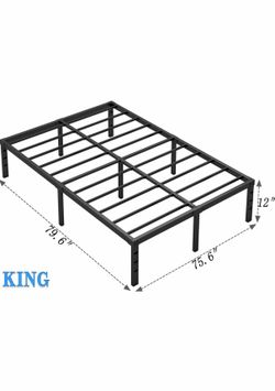 Brand new, “New Jeto”Metal Bed Frame,King Size, 12”H. Russell/Boulder area