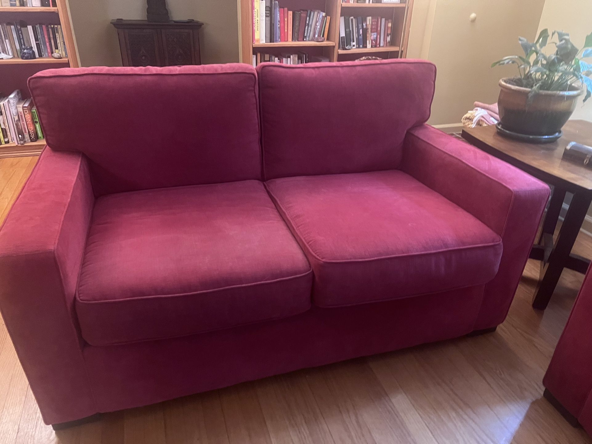 Contemporary Red loveseat