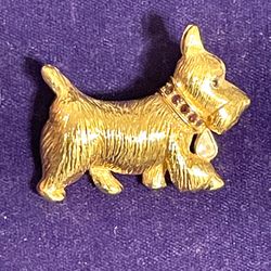 Vintage Napier Holiday Puppy Brooch