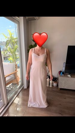 Azazie Denice Blushing Pink Chiffon Dress Size 8
