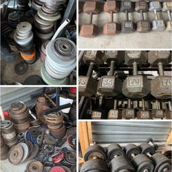 Tons Of Dumbbells And Olympic Weight Plates - $1 A lb
