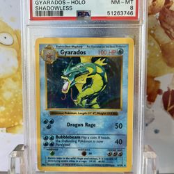 PSA 8 Gyarados Holo Pokémon Base Set Shadowless